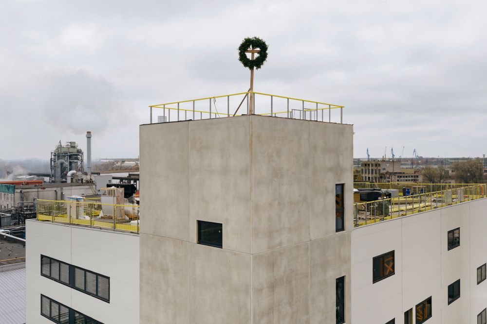 Topping Out the Latvijas Finieris Resin Mill in Riga